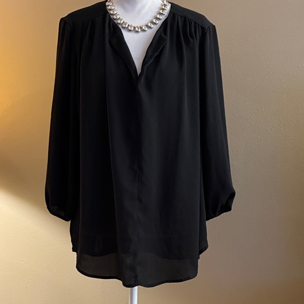 10/$10PLEIONE Elegant Black Women's Top L
